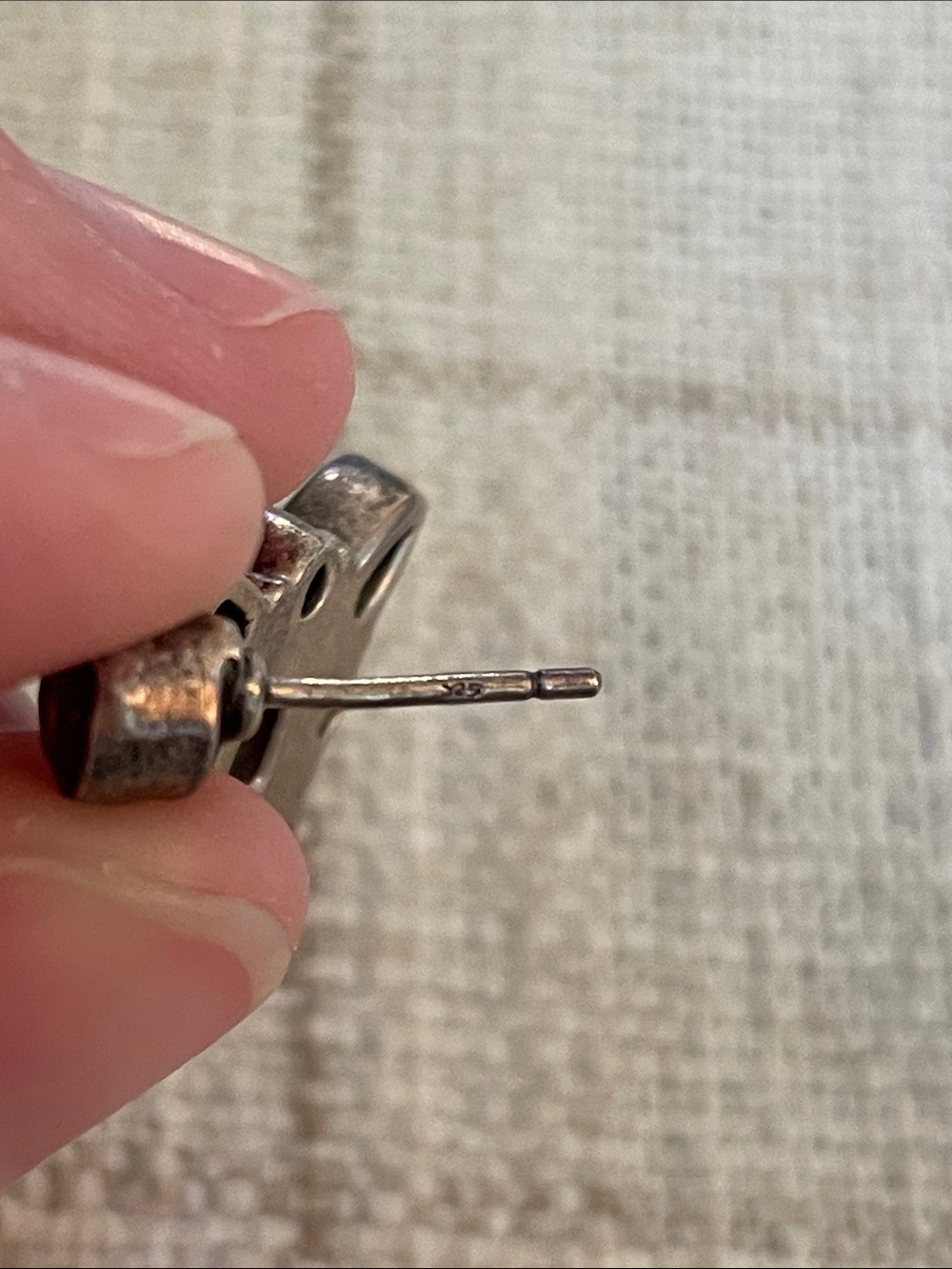 Sterling Silver Red Garnet Earrings - Picture 9 of 9